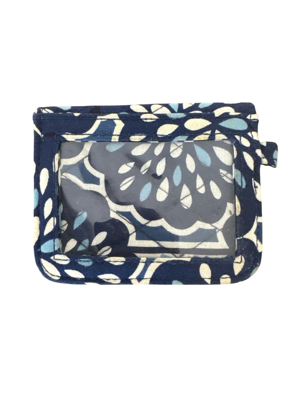 Vera Bradley Navy, Light Blue & Cream Quilted ID Window Wallet